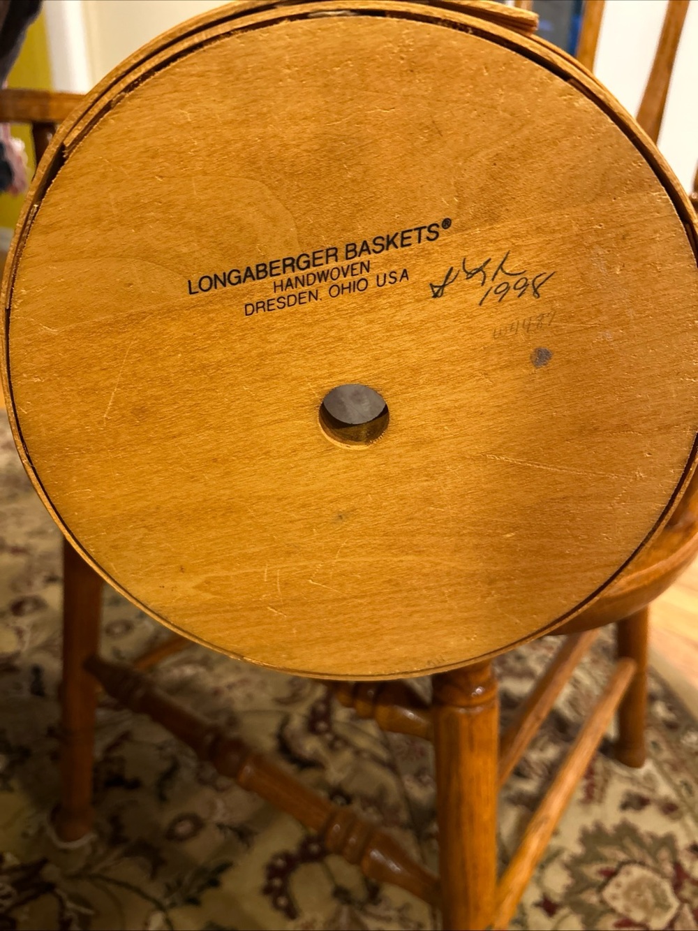 Longaberger Wooden Basket Base in Warm Brown